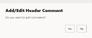 Header Comment Confirmation