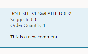 Item Comment Example
