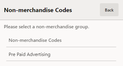 Add Non-merchandise Selection