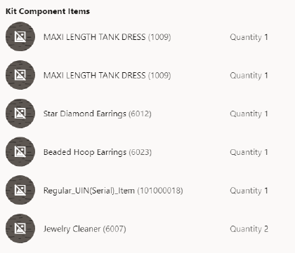 Kit Component Items Kit Component Items