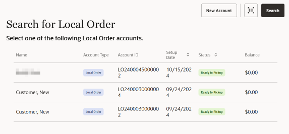 Local Order Ready to Pickup