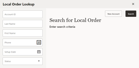 Local Inventory Order Search Form