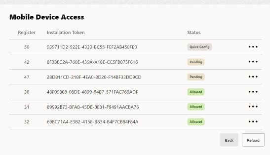 Mobile Device Access Screen