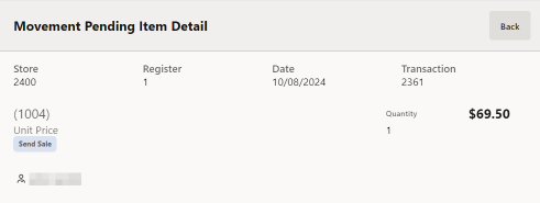 Details of an Item Pending Reconciliation