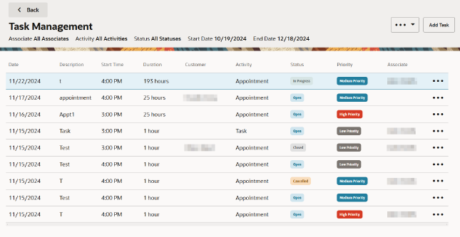 My Tasks Screen My Tasks Screen