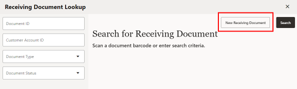 Receiving Document Lookup