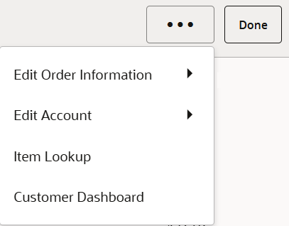 Edit Order Menu Options Edit Order Menu Options