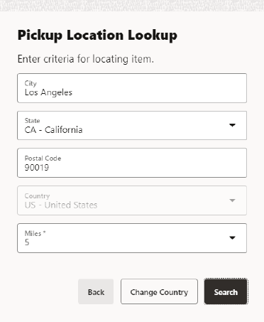 Search Location Form