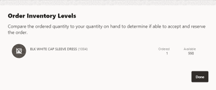 Order Inventory Levels Form