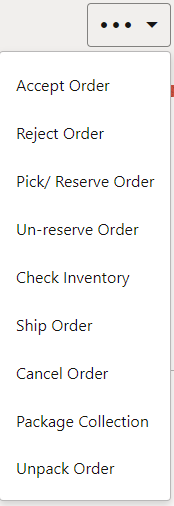 Order Options Menu Order Options Menu