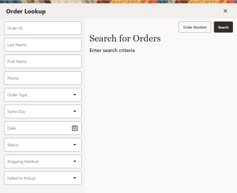 Order Search Form