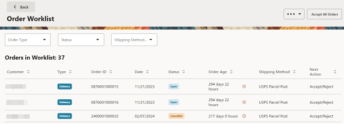 Order Worklist with Scan Pick List Items Enabled