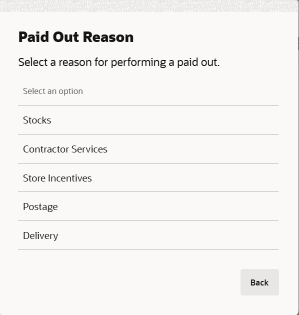 List of Paid Out Reasons