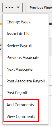 Payroll Add Comment Option