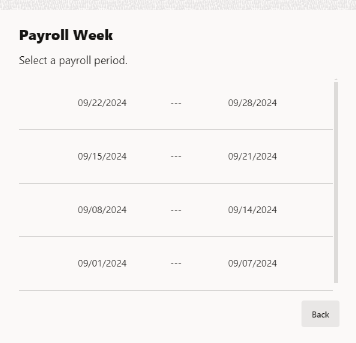 Payroll Week List