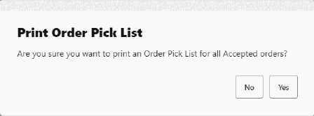 Print Order Pick List