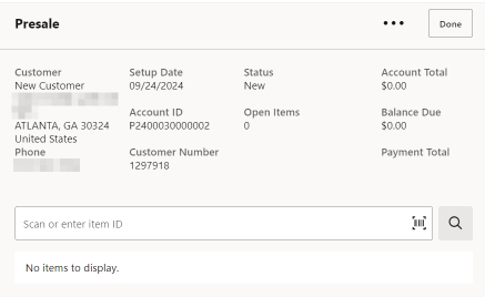 Presale Item ID Prompt