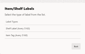 Shelf Label Types