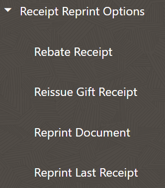 Receipt Reprint Options Receipt Reprint Options