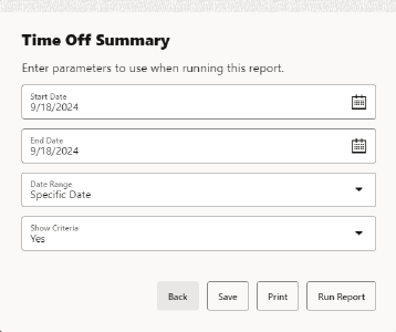 Report Parameters