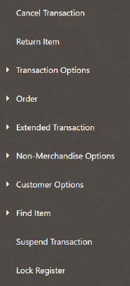 Menu - Sale Mode Menu - Sale Mode