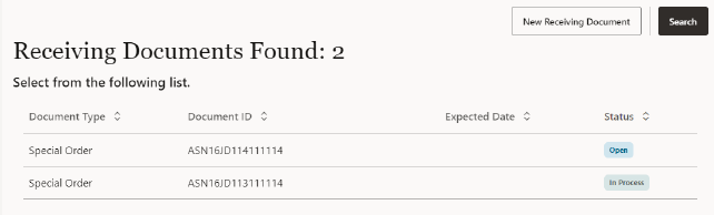 Receiving Document Search Results