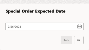 Special Order Expected Date