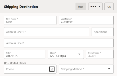 Special Order Shipping Destination - Customer
