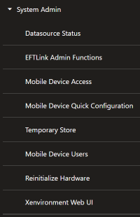 System Admin Menu System Admin Menu