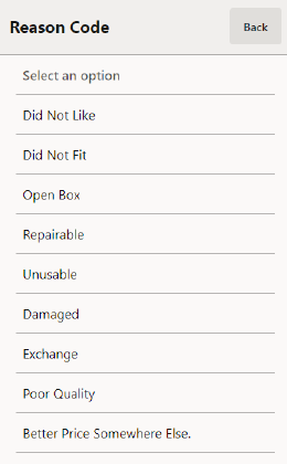 Mobile POS Serial Number Exchange Reason Code List
