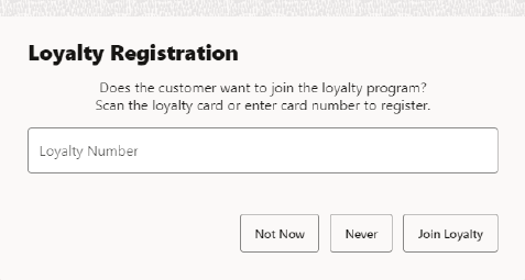 Loyalty Registration Loyalty Registration