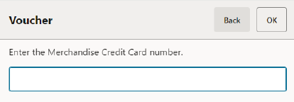 Merchandise Credit Card Tender