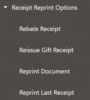 Receipt Reprint Options