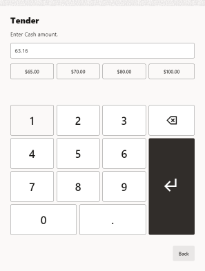 Tender Cash Amount Prompt