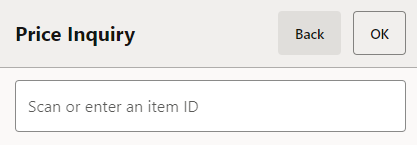 Price Inquiry Item Prompt