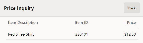 Price Inquiry Result