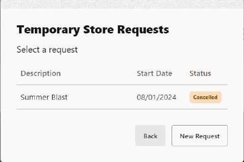 Temporary Store Requests
