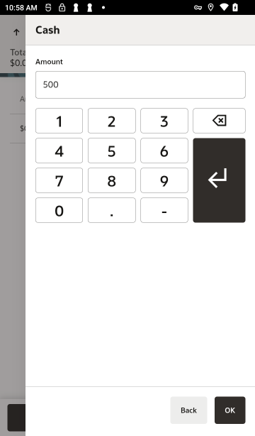 Cash Pickup Amount - Handheld
