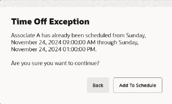 Time Off Exception