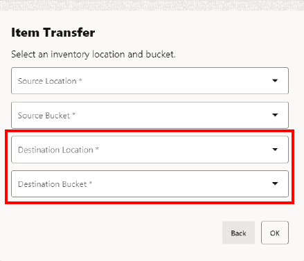 Inventory Location Selection - To Location