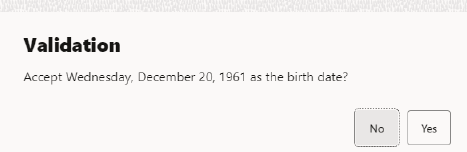 Birth Date Validation