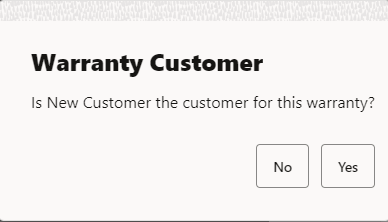Warranty Customer Prompt