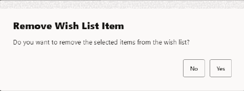 Remove Wish List Item Confirmation