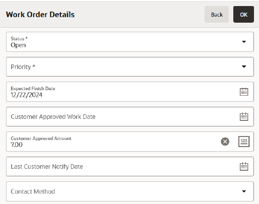 Work Order Details Drawer