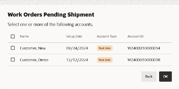 Work Orders Pending Shipment