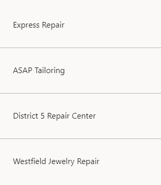 Work Order Vendor List