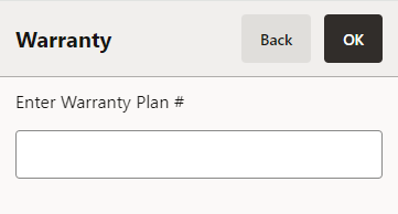 Warranty Contract Number Prompt