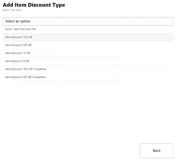 Discount Type Options Discount Type Options