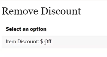 Remove Discount Remove Discount