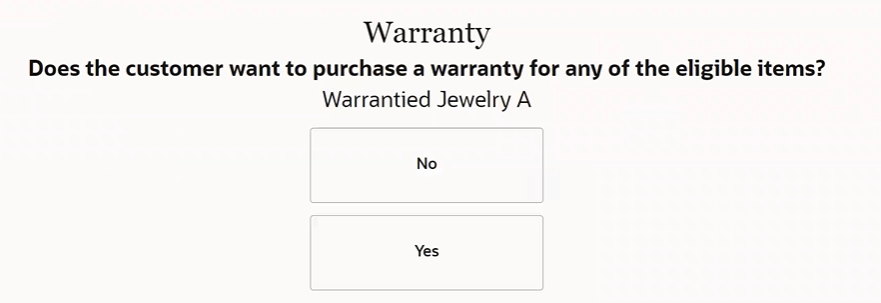 Warranty Item Warranty Item